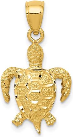 Diamond2Deal 14k Yellow Gold Turtle Pendant