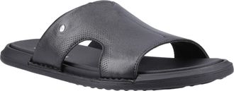 Hush Puppies Callum Slide Leder Heren Zwarte Sandalen