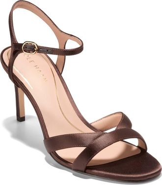 Cole Haan Constantina Ankle Strap Sandal in Chocolate Satin at Nordstrom, Size 6