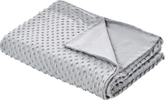 Beliani Beliani - Funda de manta pesada moderna nórdica tejido poliéster lunares 150 x 200 cm gris Callisto