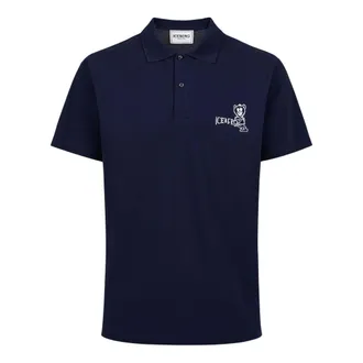 Iceberg Polo Shirts, male, Blue, Size: S Piqué Polo with Bear Print