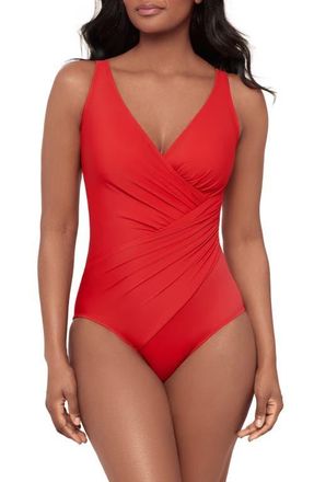 Miraclesuit Oceanus Solid One-Piece Swimsuit in Poppy at Nordstrom, Size 12