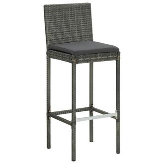 Berkfield Home Decorative 5 Piece Garden Bar Set with Cushions Poly Rattan Grey