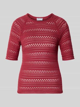 Jake*s Casual Strickshirt mit Rundhalsausschnitt in Altrosa, Gr&ouml;&szlig;e XXL