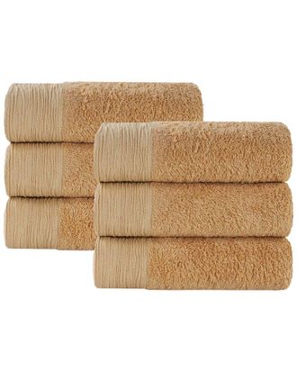 Superior Set Of 6 Rayon Eco-Friendly Fluffy Soft Modern Solid Hand Towels