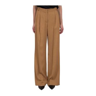 Moschino Wide Trousers - female - Moschino - Wide Trousers - Brown - S - Trousers