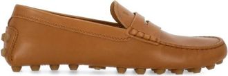 Tod's Bruin Leren Loafers Ronde Neus Schoenen - Dames - Loafers - Bruin - 40 EU - Schoenen