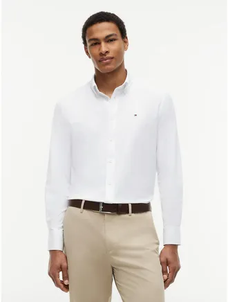 Tommy Hilfiger Mens Regular Fit TH Performance Shirt - Optic White - XXXL