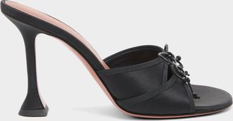 Amina Muaddi 95mm Eleonora Satin Mules