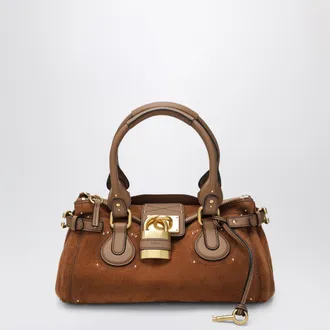 Chlo&eacute; Paddington suede calf leather bag in vintage brown