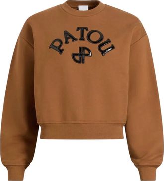 Patou Sweatshirts, female, Brown, S, Vinyle Sweatshirt