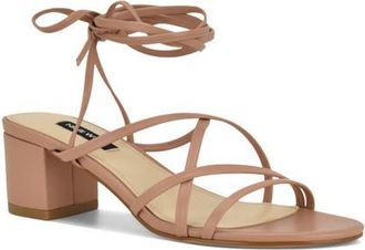 Nine West Aloud Ankle Wrap Sandal in Light Natural at Nordstrom, Size 7.5