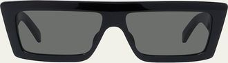 Celine Logo Rectangle Acetate Sunglasses