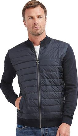 Barbour Barbour Essential Carn Baffle Zip Thru Mens Sweater Navy : LG, Cotton