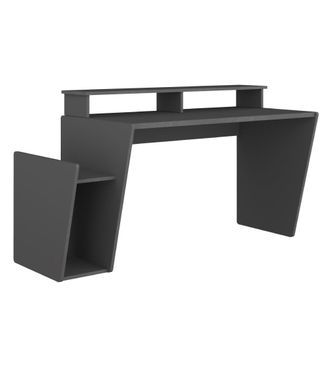 Home Heavenly Mesa escritorio gaming con espacio para perif&eacute;ricos en gris oscuro