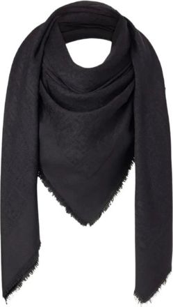 Fendi Accessoires, Heren, Zwart, ONE Size, Wol, FF Sjaal