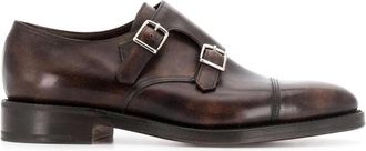 John Lobb Double Monk Strap Schoenen - Heren - Nette schoenen - Bruin - 40 1/2 EU - Leer - Schoenen