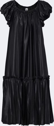 Comme Des Gar&ccedil;ons Pleated tiered satin midi dress