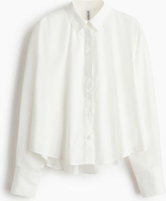 H&M Bluse in Loose Fit - White