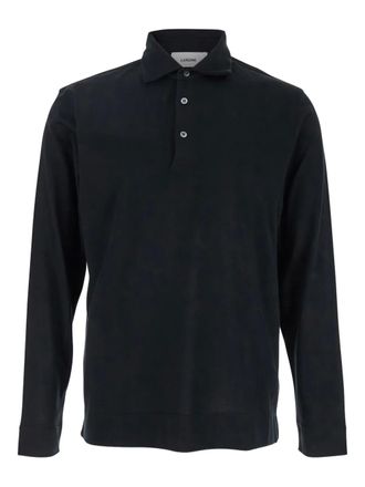 Lardini cotton-silk polo shirt - Black