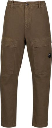 C.P. Company Stretch Sateen No Side Seams Lens Cargo Broek - Heren - Straight fit broeken - Bruin - M - Katoen - Broeken