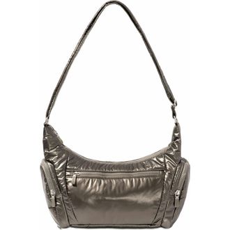Baggallini Banana Sling Crossbody Shoulder Bag in Gunmetal Puff at Nordstrom