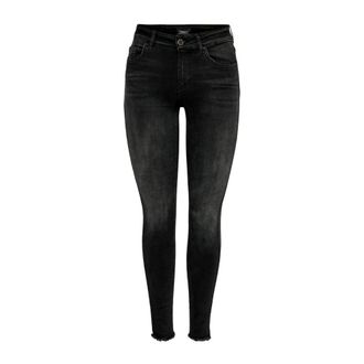 Only Skinny Fit Jeans, female, Black, W26 L32, Skinny Jeans with Frayed Hem