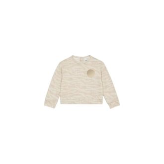 Roberto Cavalli Tiger Skin Print Sweatshirt with RC Monogram - male - Roberto Cavalli - Kids Sweatshirts - Beige - 18 M - Kids