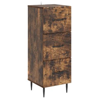 vidaXL Cajonera Roble Ahumado 33 X 34,5 X 89,5 Cm Madera De Ingenier&iacute;a Vidaxl