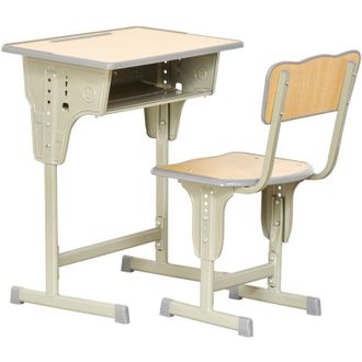 HOMCOM Homcom - Banchetto Scuola con Sedia Altezza Regolabile Acciaio e mdf Color Legno
