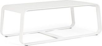 Konte Design Mesa de centro de aluminio blanco 105x62 cm