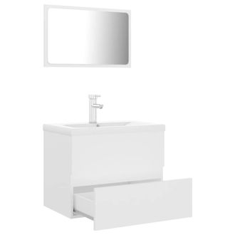 Berkfield Home Elegant Bathroom Furniture Set White Engineered Wood