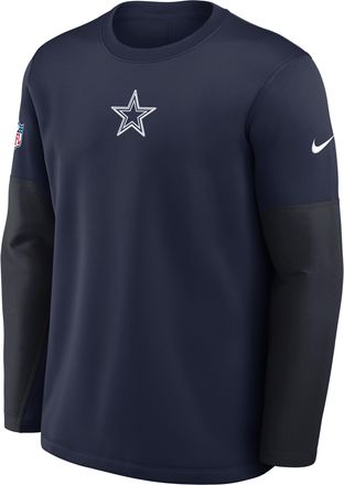 Nike Dallas Cowboys Scripted To Win Sideline Coach Nike Mens Therma-FIT NFL Long-Sleeve T-Shirt in Blue | 03BR0CZD7RD-NX3
