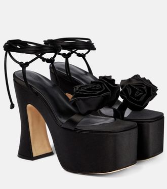 Magda Butrym Applique satin platform sandals