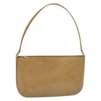 Louis Vuitton Tweedehands leren handtassen - Dames - Pre-owned - Beige - Maat: ONE Size Leer