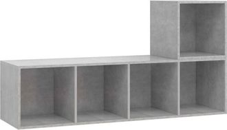 vidaXL Vidaxl - Set De Muebles De Sal&oacute;n 2 Pzas Madera Ingenier&iacute;a Gris Hormig&oacute;n