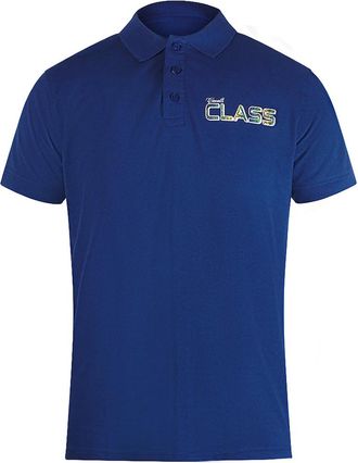 Roberto Cavalli Mens Cavalli Class Vibrant Floral Logo Iris Blue Polo Shirt - Navy - Size: 40