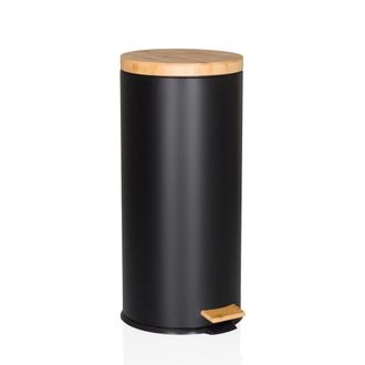 hjh OFFICE Papelera Metal Negro mate