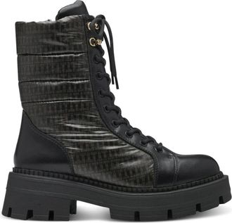 Tamaris Gesloten Booties - Dames - Veterlaarzen - Zwart - 39 EU - Schoenen