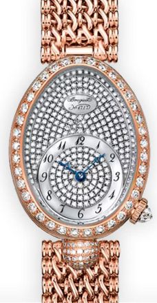 Breguet Reine de Naples Diamond Pave Dial 18kt Rose Gold Ladies Watch 8928BR8DJ20DD00