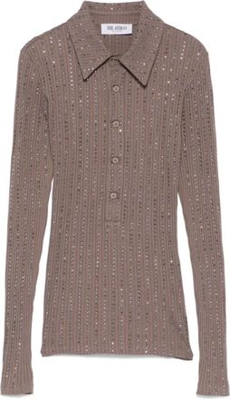 The Attico Faded Mud T-Shirt - Dames - Longsleeves - Bruin - M - Katoen - Tops