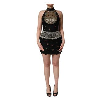Dolce & Gabbana Sequin Embellished Sheath Mini Dress - female - Dolce & Gabbana - Party Dresses - Black - S - Dresses