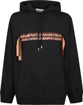 Lanvin Oversized Hoodie met Curb Lace - Heren - Hoodies - Zwart - S - Hoodies & sweatvesten