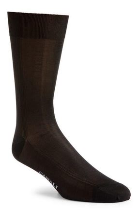 Canali Formal Silk Dress Socks in Black at Nordstrom, Size Large