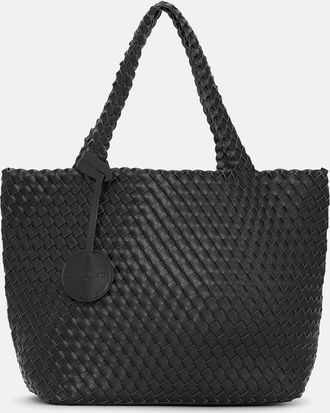 Ilse Jacobsen Womens Braided tote bag in black gun metal