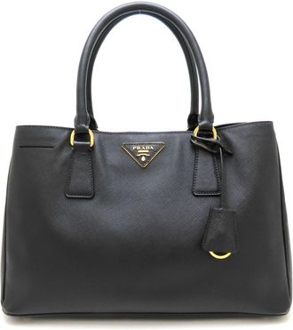 Prada Black Nero Leather Handbag Tote Bag (Pre-Owned)