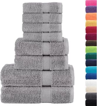 vidaXL Juego De Toallas Premium Solund 8 Unidades Gris 600 Gsm Vidaxl