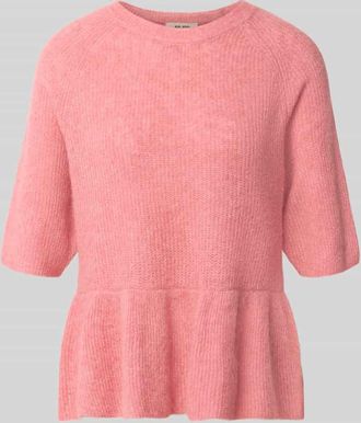 Mos Mosh Strickpullover aus Alpaka-Mix Modell Thora in Hellrot Melange, Gr&ouml;&szlig;e XL