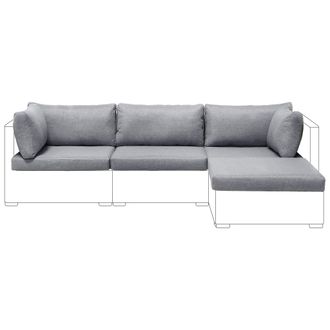 Beliani Conjunto De Fundas Para Cojines De Exterior Para Asiento Y Respaldo De Sof&aacute; Gris Claro Sano Ii