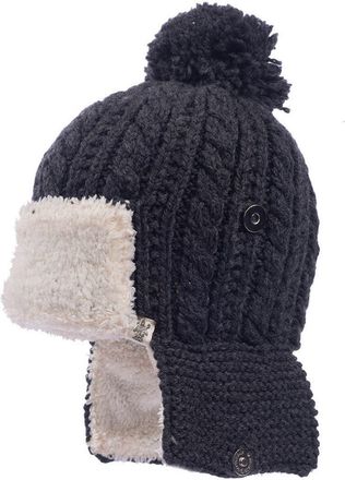Nirvanna Designs Trapper Hat w/ Pom in Charcoal at Nordstrom